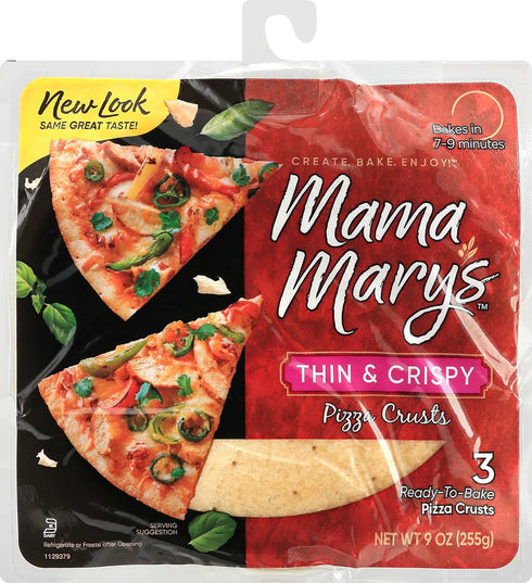 Mama Mary's 7" Thin & Crispy Ready to Bake Pizza Crusts, 3 Count (Pack