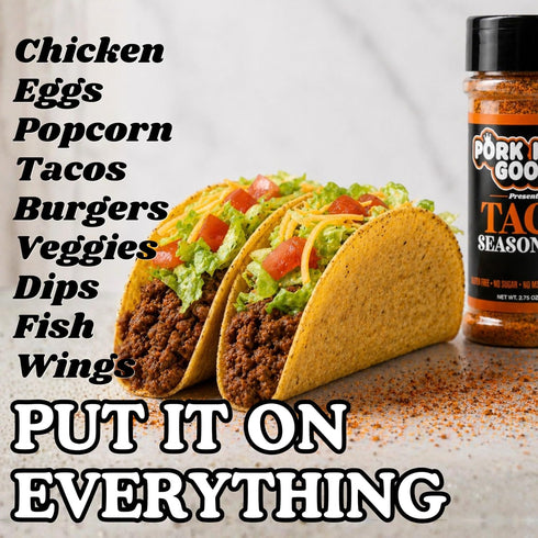 Pork King Good Taco Seasoning for Cooking and Popcorn Seasoning - Keto Friendly, Paleo, No MSG, Gluten Free (Taco