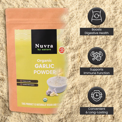 POWERFOODS BY NATURE 1 Lb 100% Nuvra by Nature Organic Garlic Powder Pure & Aromatic Rich in Flavor & Nutrients |