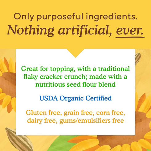 4.25oz, 3 Count Simple Mills Organic Seed Crackers, Original, Gluten Free, Flax Seed, Sunflower Seeds, Corn Free