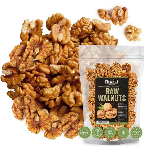 Premium Raw Walnut Halves & Pieces 16oz (1 lb) - 100% Natural,