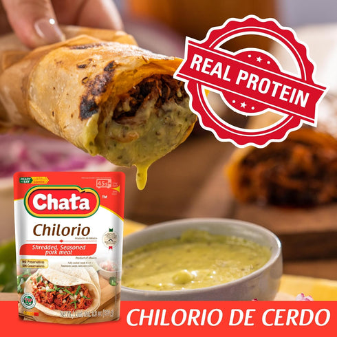 8.8 oz Chata Mexican Pork Chilorio, Seasoned Shredded Pork