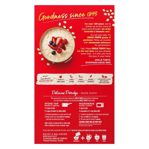UNCLE TOBYS 500g. Traditional Oats