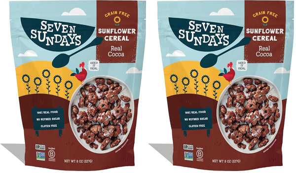 Seven Sundays Sunflower Cereal, Real Cocoa, 8 Oz Bag, Grain & Gluten