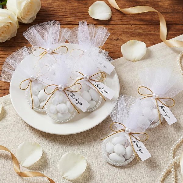 Kathfly 80 Set Wedding Almond Candy Favors DIY for Guests Include Pearl