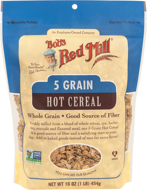 5 16oz (Pack 4) Bob's Red Mill Grain Hot Cereal, of - Non GMO, Vegan, Kosher