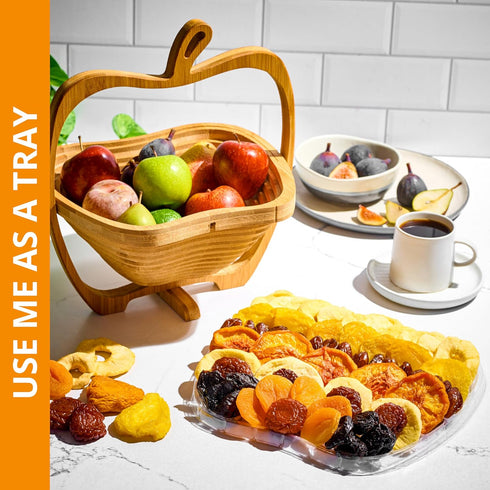 Oh! Nuts Dried Fruit Gift Basket - Gourmet Gift Baskets - Holiday Healthy Assortment Dried Fruits Gift Box - Crafted