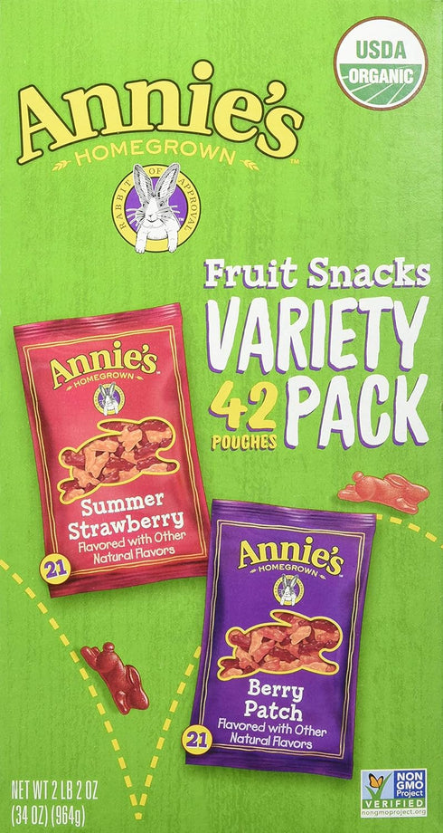 Pack (42 Pack 0.8 Oz 34 Oz Annie's Homegrown Homegrown Fruit Snacks Variety Net Wt Net Wt )