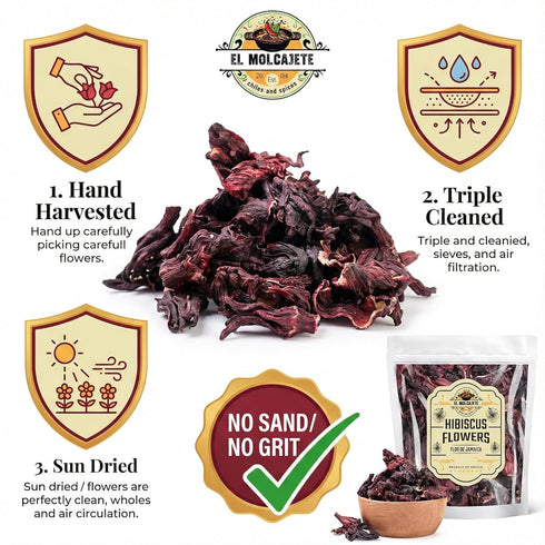 (4 oz) Dried Hibiscus Flowers All Natural Cut & Sifted Whole Petals for Hibiscus Tea, Mexican Agua Fresca, Flor de