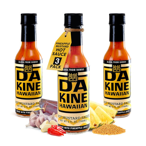 Da Kine Hawaiian Hot Mustard Sauce - Made with Pineapple Juice for Meat Tenderizing, Ideal