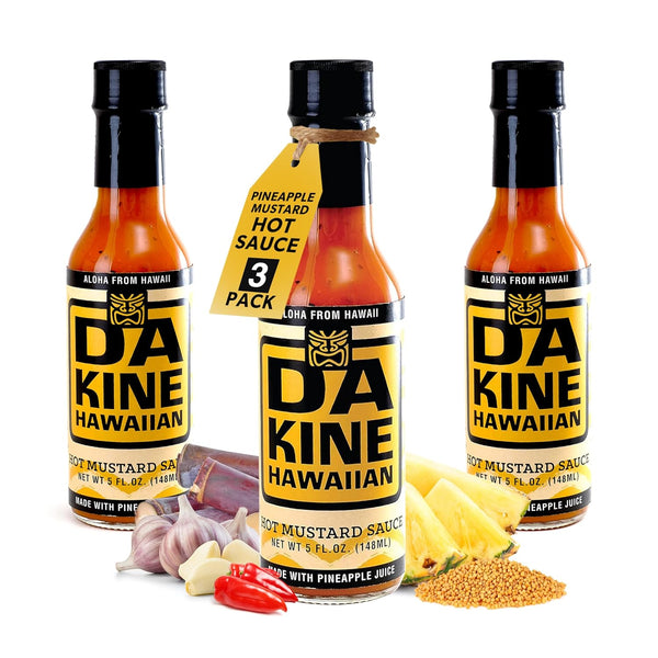 Da Kine Hawaiian Hot Mustard Sauce - Made with Pineapple Juice for Meat Tenderizing, Ideal