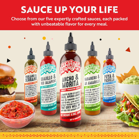 9.5 oz Humble House - Ancho & Morita Chiles Hot Sauce, Low in Calories and Sodium, Vegan Condiments for Chicken Wings