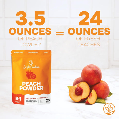 3.5 Jungle Powders Freeze Dried Peach Powder Ounce Bag Powdered Peaches Peach Powder for Baking Peach Flavoring Freeze