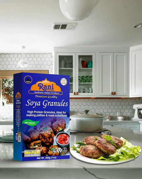 7oz (200g) Rani Soya Granules (High Protien) ~ All Natural, Salt-Free | Vegan | No Colors | Gluten Friendly | NON-GMO |