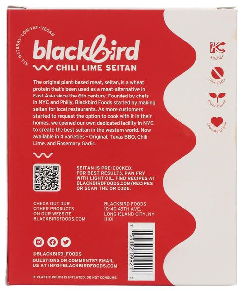 8 OZ BLACKBIRD FOOD Chili Lime Seitan Strips