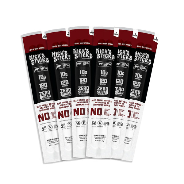 Nick's Sticks Clean & Balanced 100% Grass-Fed Spicy Beef Snack Sticks |
