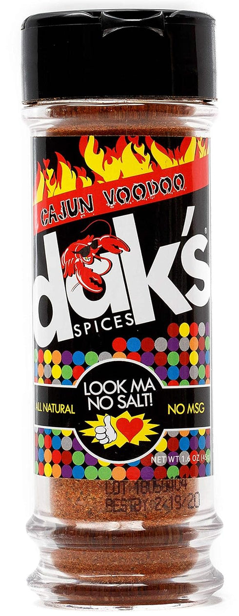 DAK's Spices Cajun Voodoo Blend, 100% Salt & Sugar Free Healthy Seasoning, Low Carb & Keto Friendly, 1.5 oz