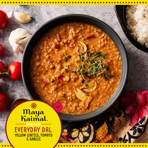 (Pack 6) Maya Kaimal Foods Organic Indian Everyday Dal of Fully Cooked Ready to Eat Meals w/Yellow Lentils, Tomato
