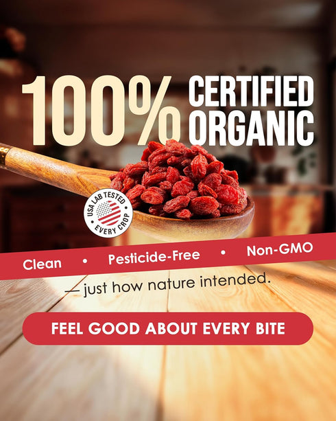 2 lb/32 oz Nutrient Elements Goji Berries USDA Organic, Raw, Sun-Dried, Hand-Picked Extra Large Dried Berries