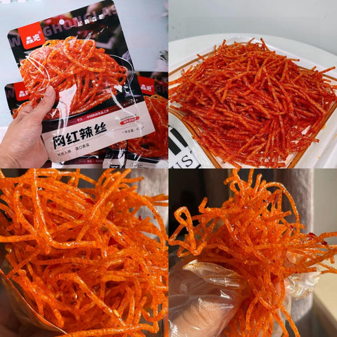 QIXINLIZYY 5 Packs 62g/2.19oz Pack (Packs 5, Latiao Spicy Strips, Spicy Sweet Gluten Latiao, Chinese Spicy Casual Snack