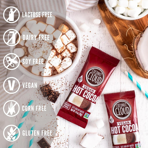8 Dairy Free Hot Cocoa Sticks | Delicious, Vegan, Non-GMO, Natural, Coconut Powdered Milk + MCT OIL. (Just add Water