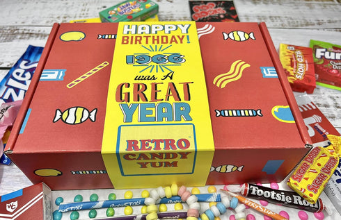 1966 60th Nostalgic Candy Childhood Mix Gift Box for Birthday for Man or Woman Jr