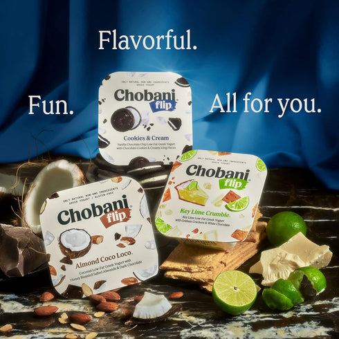 4.5oz Reduced Shelf Life, Chobani, Flip, Low-Fat Greek Yogurt Cookies & Cream