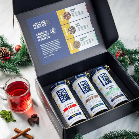 Set, 3 Pack, Tiesta Tea - Holiday Loose Leaf Tea Gift High to Non-Caffeinated Holiday Blends, Tins of Hot & Iced Brews