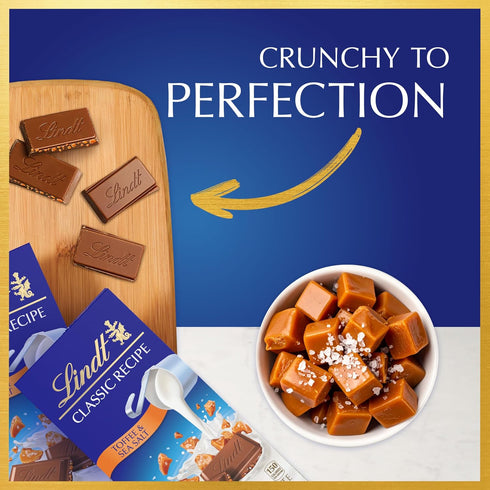 4.4 oz., 12 Pack Lindt CLASSIC RECIPE Toffee and Sea Salt Milk Chocolate Candy Bar