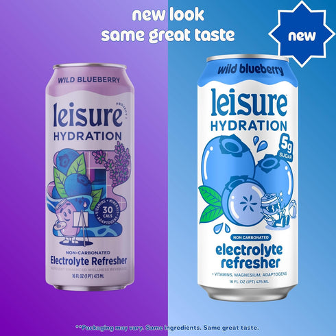 Pack Packed 16 oz (12-Cans) Leisure Hydration Non-Carbonated Electrolyte Refresher, Variety - Low Sugar Nutrient
