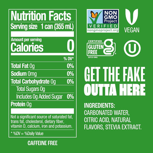 12 oz (24-Pack) Zevia Zero Sugar Soda, Lemon Lime Twist, Cans Naturally Sweetened, Non-GMO Project Verified