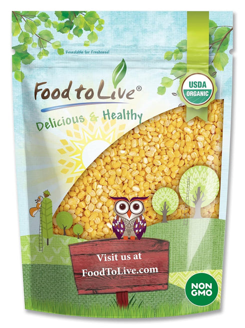 Food to Live Organic Yellow Mung Dal, 3 Pounds Non-GMO, Peeled Split