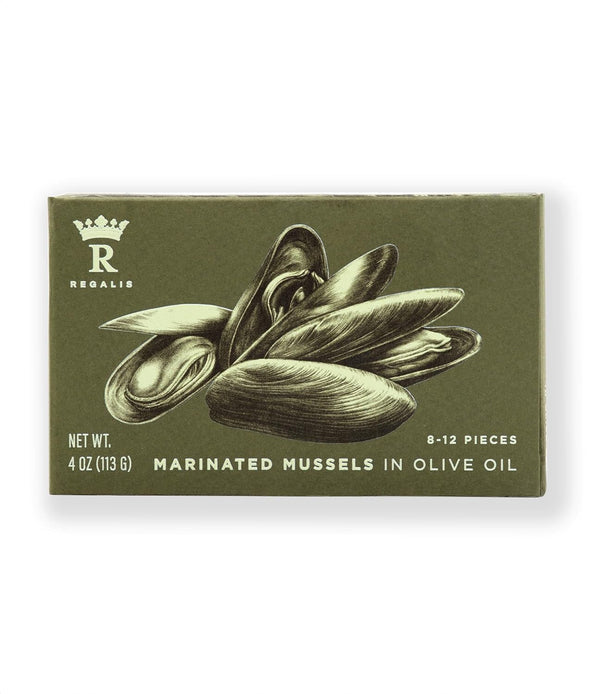 Regalis Foods, Mussels Marinated In Olive Oil, 4 Ounce