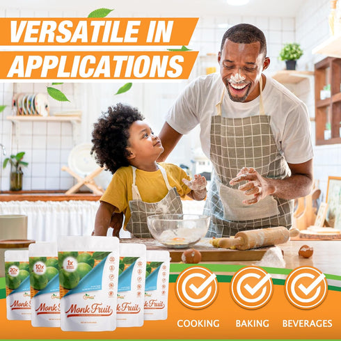 Multi-Pack-3: 1X, 2X, 4X 795; Pack 3, 1-L Allulose Monk Fruit Blend All Purpose Sweetener and RSS (Relative Sugar