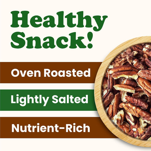 8 Food to Live Dry Roasted Pecan Pieces with Himalayan Salt, Ounces Oven Roasted, Lightly Salted, No Oil Added, Perfect