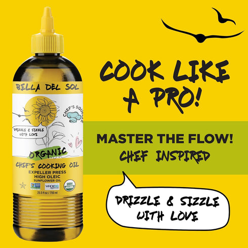 Bella Del Sol 750 ML Organic Sunflower Oil Squeezable