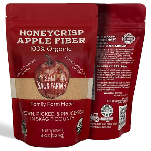 Sauk Farm LLC Honeycrisp Apple Fiber, Certified Organic, Vegan, 8 Ounce
