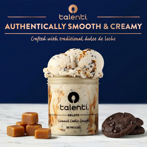 talenti Frozen 1 Gelato For a Delicious Dessert Caramel Cookie Crunch Made with Ingredients pint