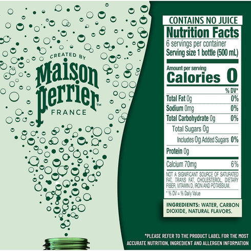 16.9 OZ (6 Count) Maison Perrier Lime Flavored Sparkling Water, FL Plastic Water Bottle