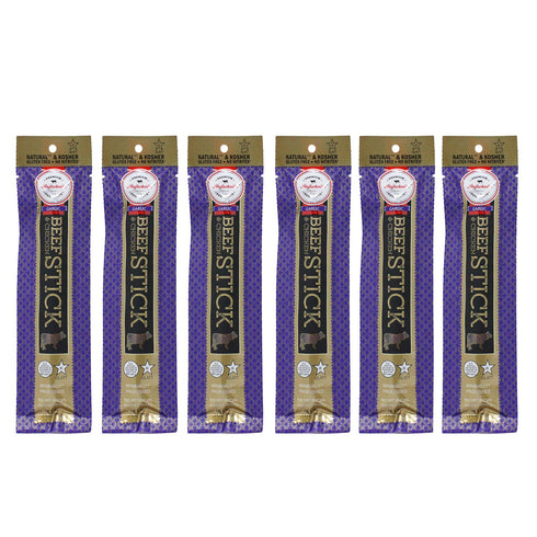 Premium Aufschnitt Products Aufschnitt Grass Fed Beef Jerky Sticks - Low Sodium, Certified Kosher -