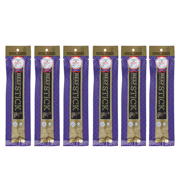 Premium Aufschnitt Products Aufschnitt Grass Fed Beef Jerky Sticks - Low Sodium, Certified Kosher -