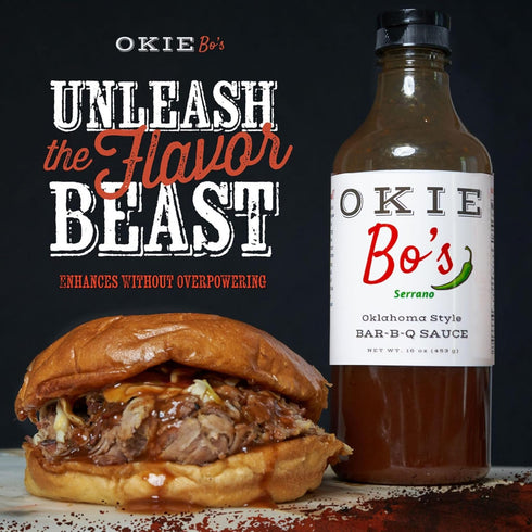 OkieBo's BBQ Sauce - Serrano, Oklahoma Style, Perfect Sauce for Creating Competition Style Ribs, Pork, Brisket, Salmon