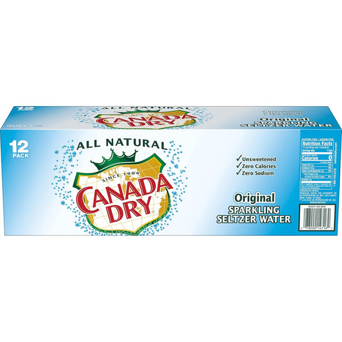 12 oz 12 pack Canada Dry Original Sparkling Seltzer Water, fl cans