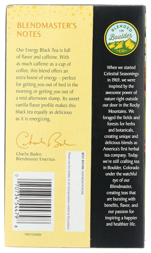 12 Count Celestial Seasonings Black Tea, Energy Black Tea