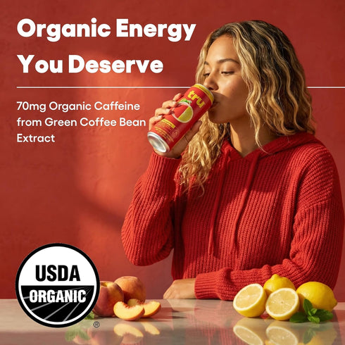 Pack, 3 12 Oz (Pack 12) Tru Organic Energy Drink Variety Caffeinated Sparkling Water with Real Fruit Juice, Flavors
