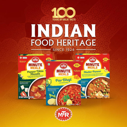 (Pack 6) MTR - Pav Bhaji - Spiced Vegetable Gravy - Authentic Indian Ready-to-Eat Meal - Plant-Based, Delicious