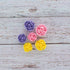 Set, 24 Count Global Sugar Art Edible Royal Icing Pink, Lavender and Yellow Rose Two sizes, for Cake and Cupcake