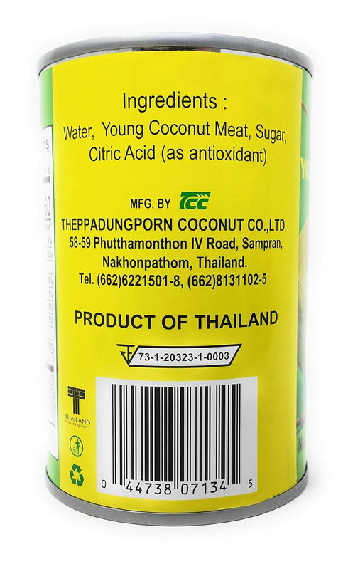 2 Packs Chaokoh Canned Fruit in Syrup, Brine and Water (Young Coconut Meat in Syrup)