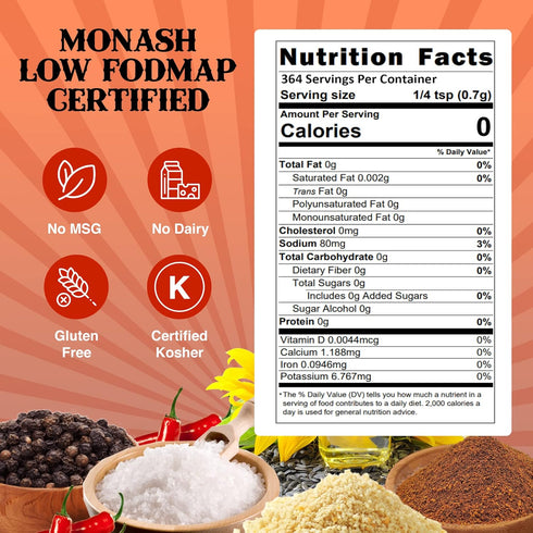 Smoke n Sanity SnS Triple S Certified Low FODMAP All Purpose Seasoning - Gluten Free, Dairy Free, No Garlic, No Onion