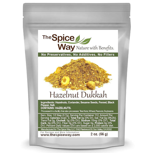 The Spice Way Hazelnut Dukkah - Traditional Egyptian Spice Blend, 2 oz Resealable Bag, No Additives